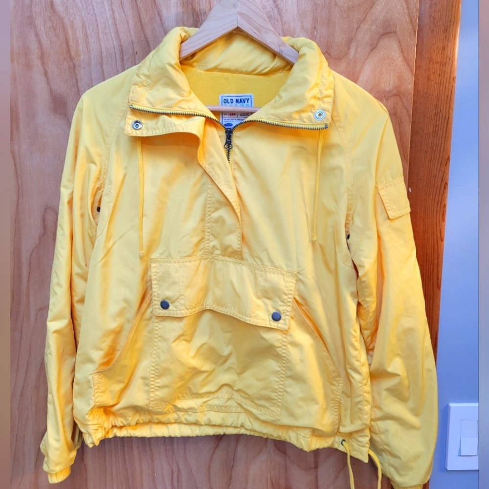 XS Old Navy Yellow Windbreaker Jacket